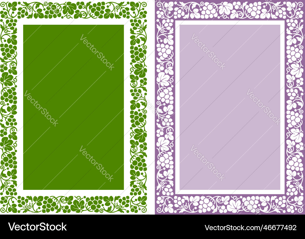 Grapevine Frame Pattern Set vector image