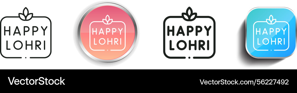 Lohri icon thin linear regular and button style Lohri icon thin linear regular and button style Vector Image