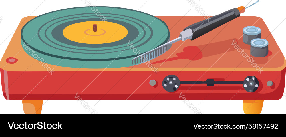 Retro Record Player Vector Image