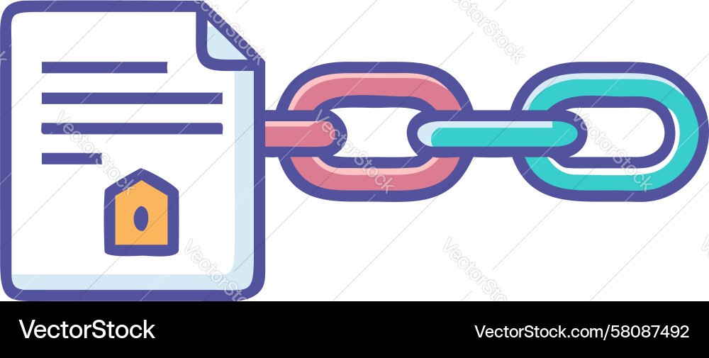 Secure Document with Chain Link Vector Image