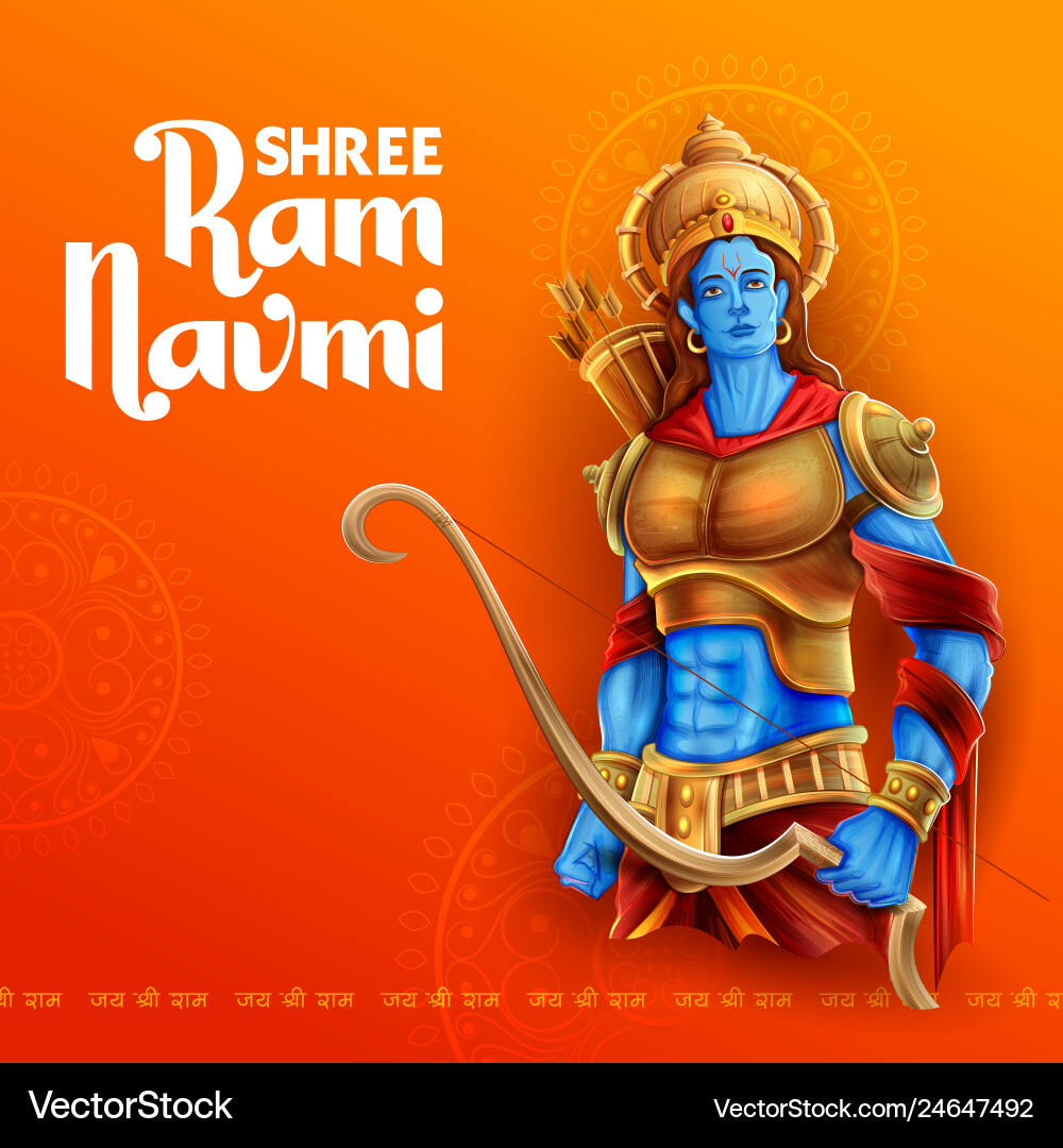 Shree Ram Navami - Rama Celebration Vector Image