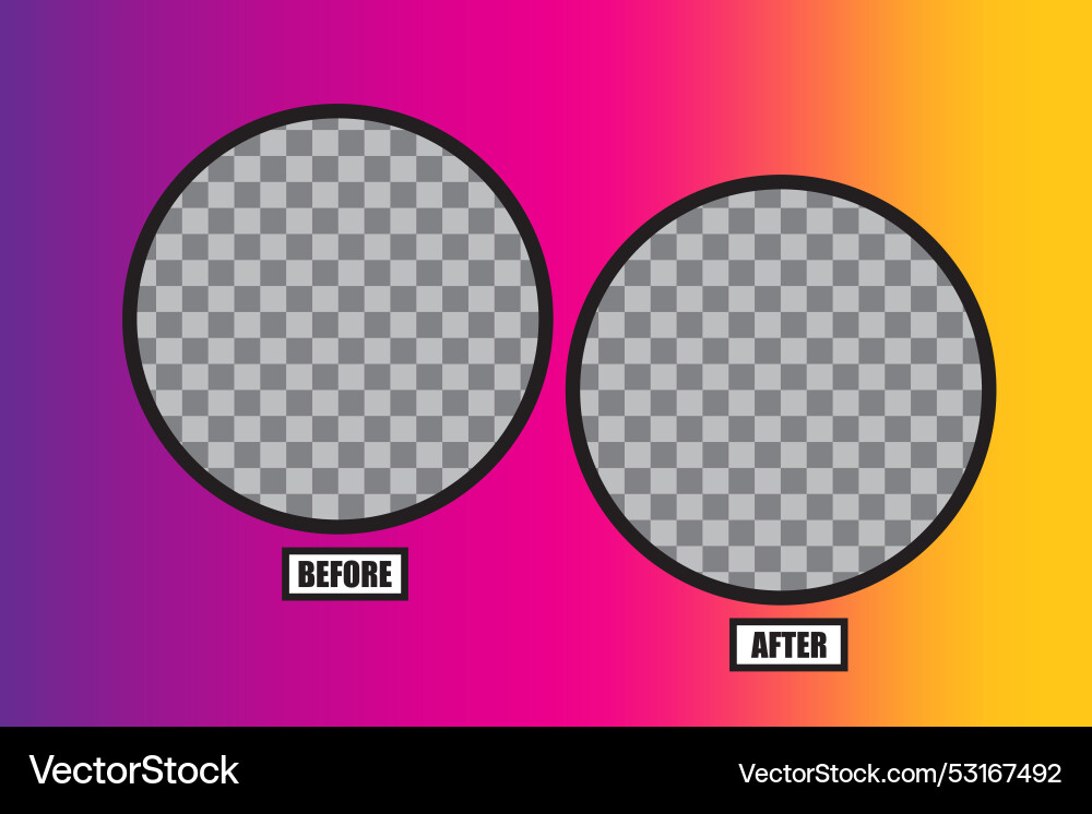 Split Gradient Frame - Before & After vector image