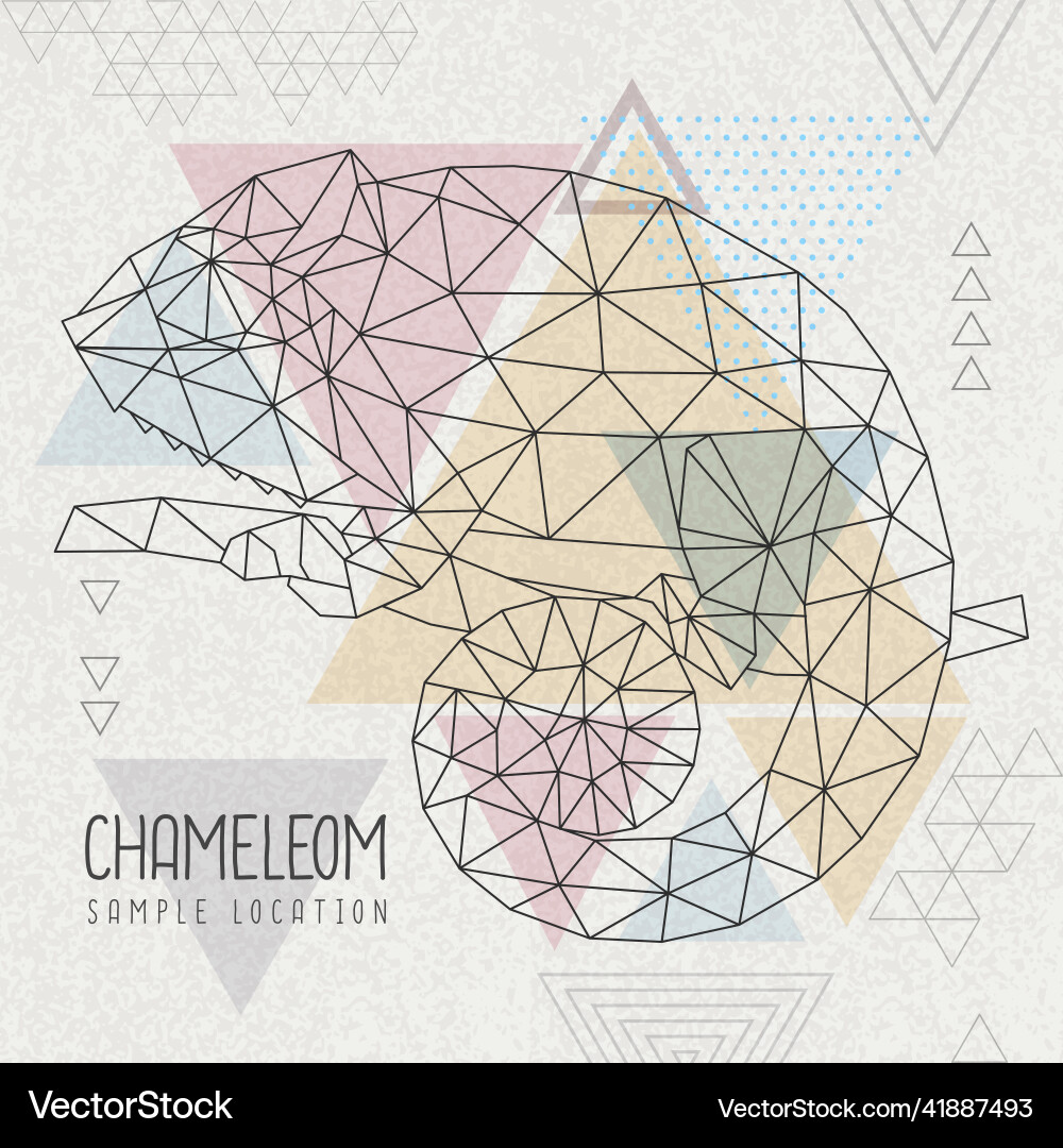 Abstract polygonal tirangle animal chameleon Abstract polygonal tirangle animal chameleon vector image