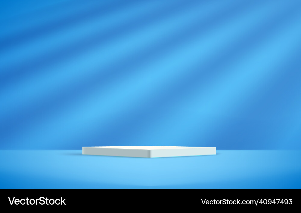 Empty room with square platform and light beam Empty room with square platform and light beam vector image