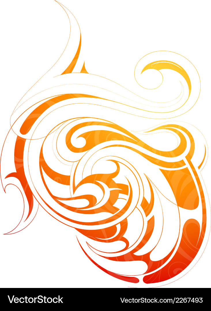 Fire flame tattoo as graphic design element Vector Image