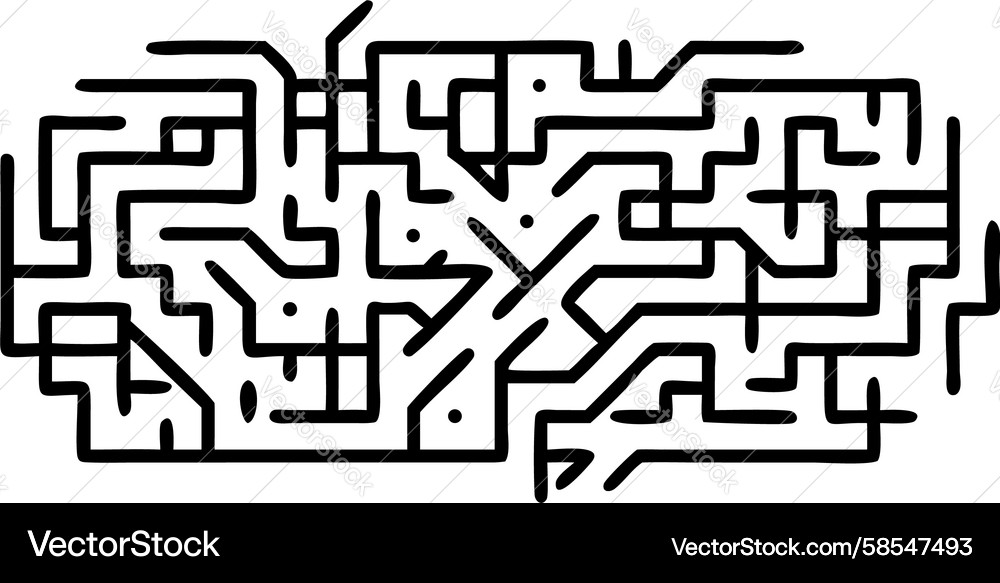 Intricate Circuit Maze Pattern Vector Image