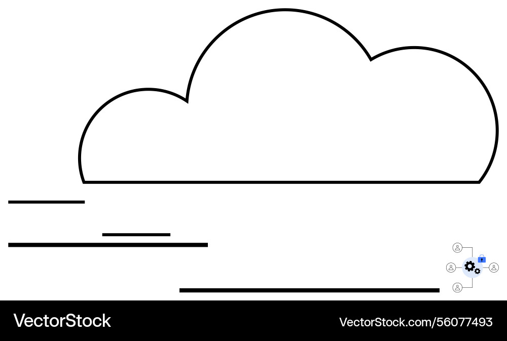 Minimalist cloud design with speed lines Minimalist cloud design with speed lines vector image