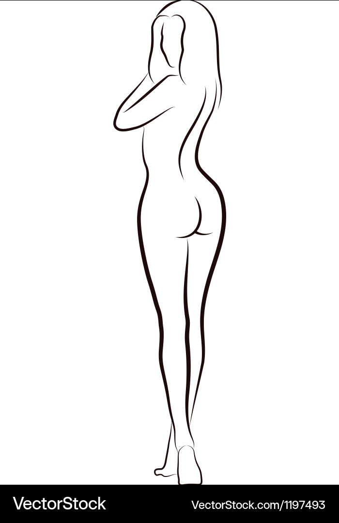 Nude Sketch of a Woman Vector Image