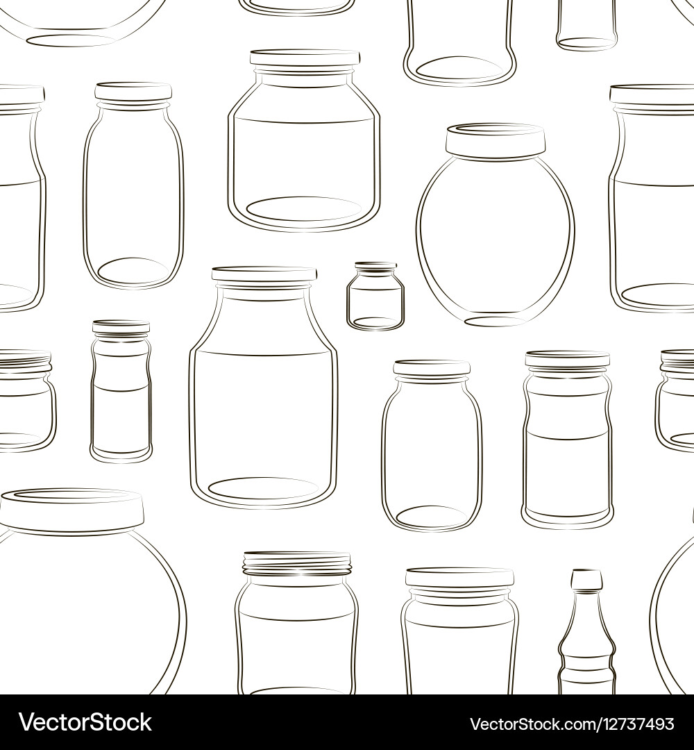 Pattern of empty jars vector image