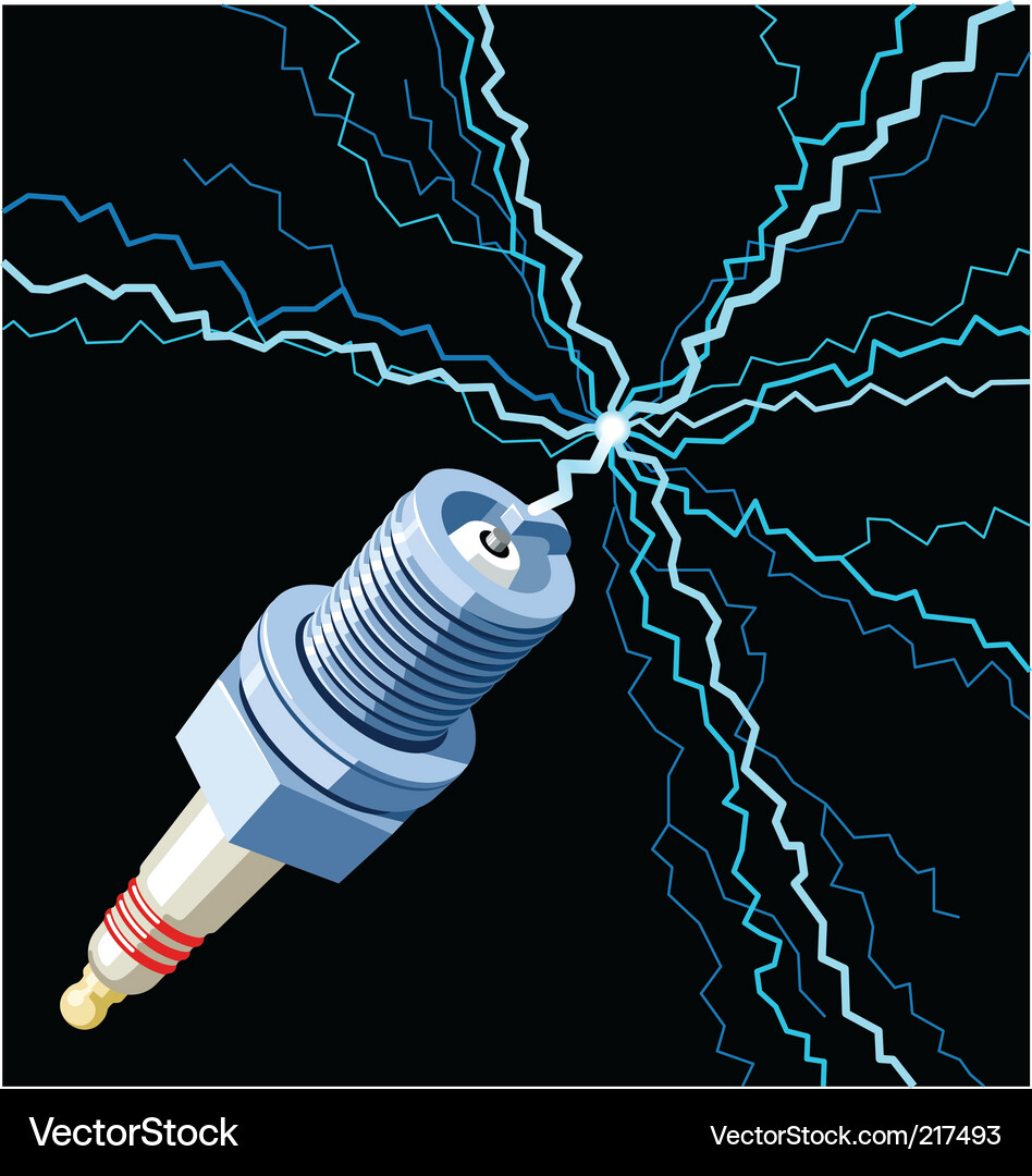 Spark Plug with Lightning Vector Image
