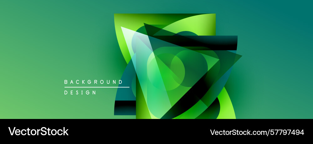 Abstract green design overlapping shapes create Vector Image