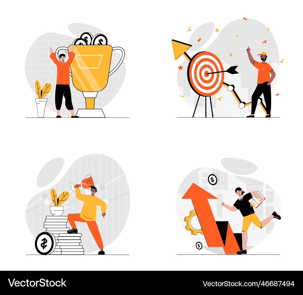 Business success concept with character set Business success concept with character set vector image