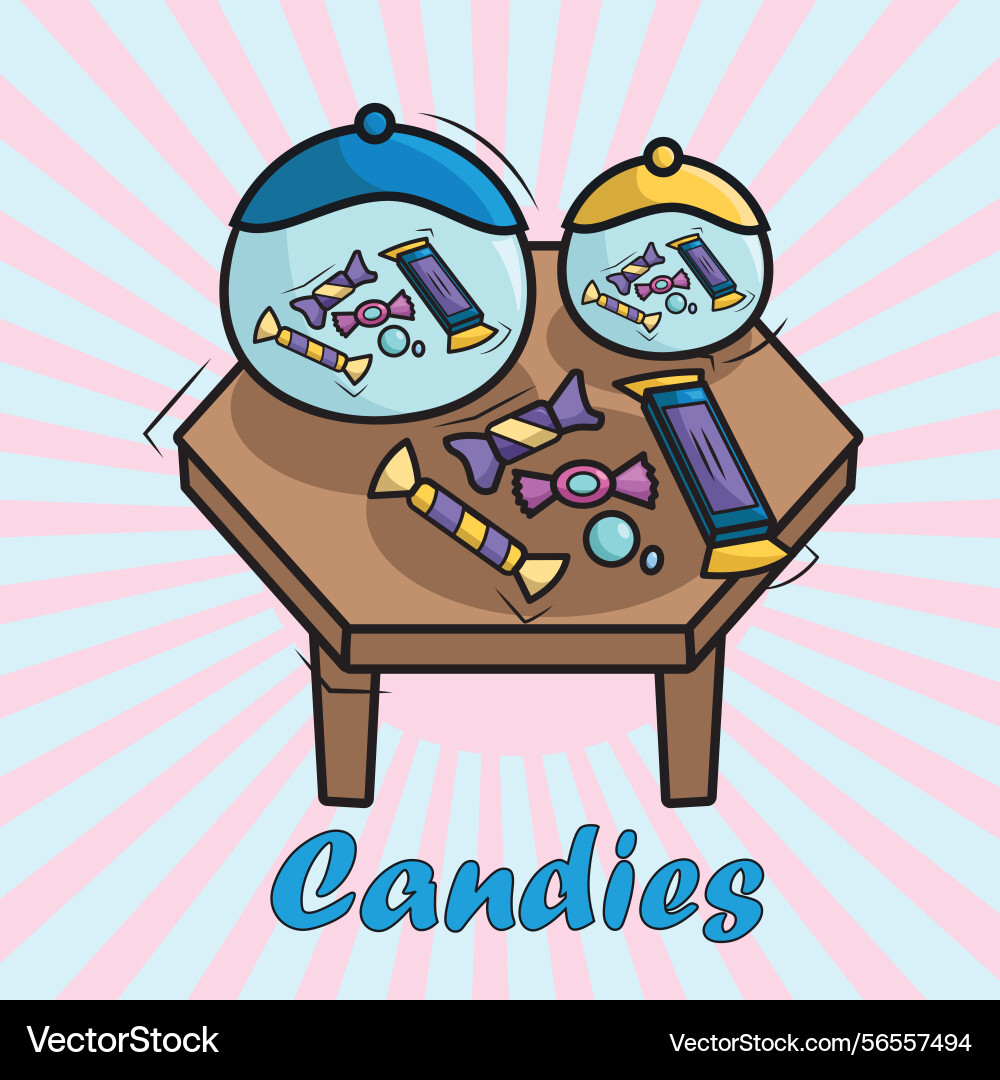 Candy table with jars display Vector Image
