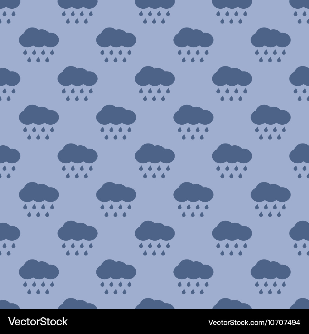 Clouds and rain weather seamless pattern Vector Image