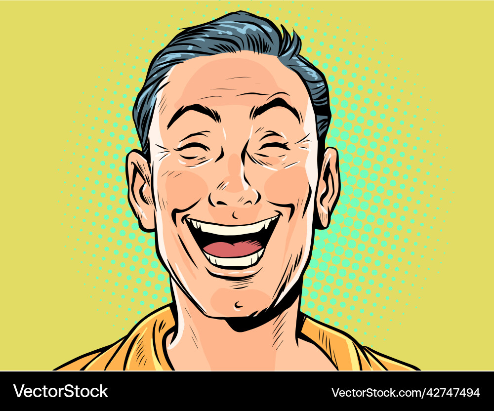Männlich Gesicht lachen Emotion Freude Humor Freundlichkeit Männlich Gesicht lachen Emotion Freude Humor Freundlichkeit vektorbild