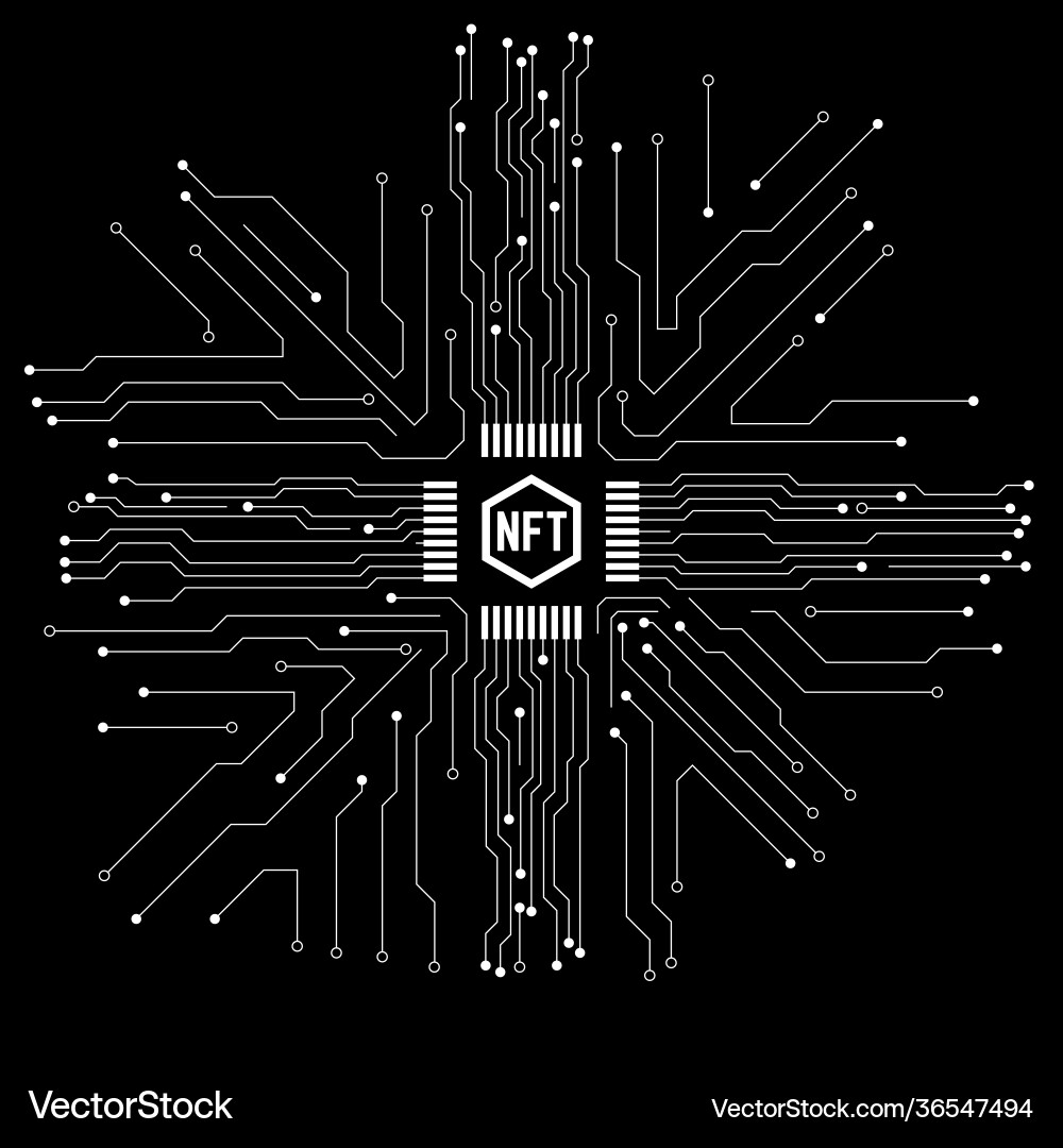 NFT Technology Circuit Pattern vector image