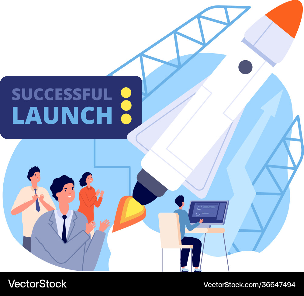 Start der Startup-Fly Spaceship Start der Startup-Fly Spaceship vektorbild