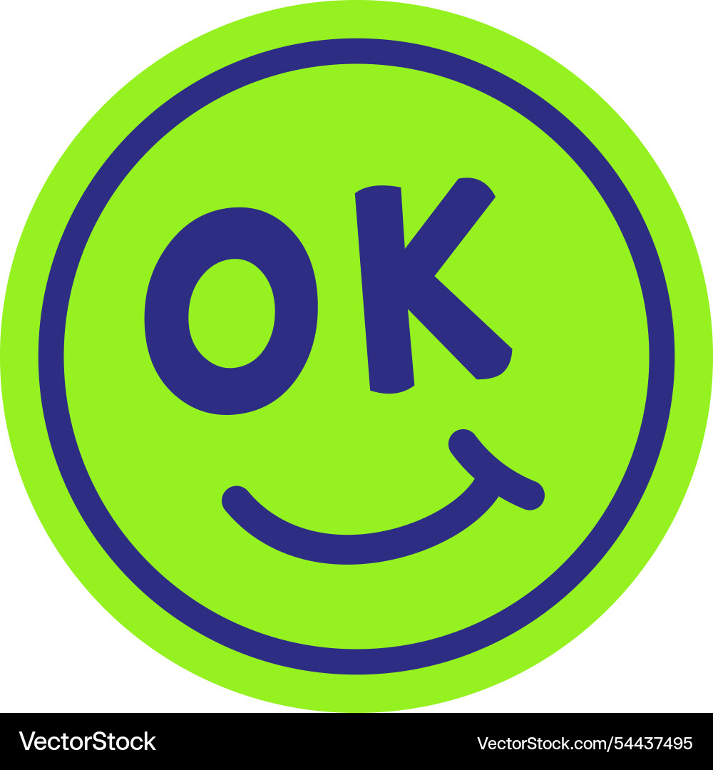 A green and blue circle with smiling face Vector Image