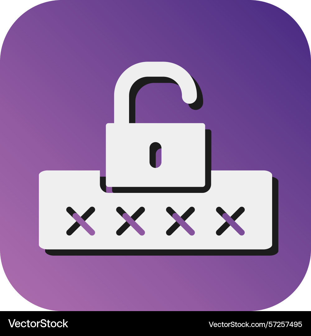 Broken password glyph gradient background icon Vector Image