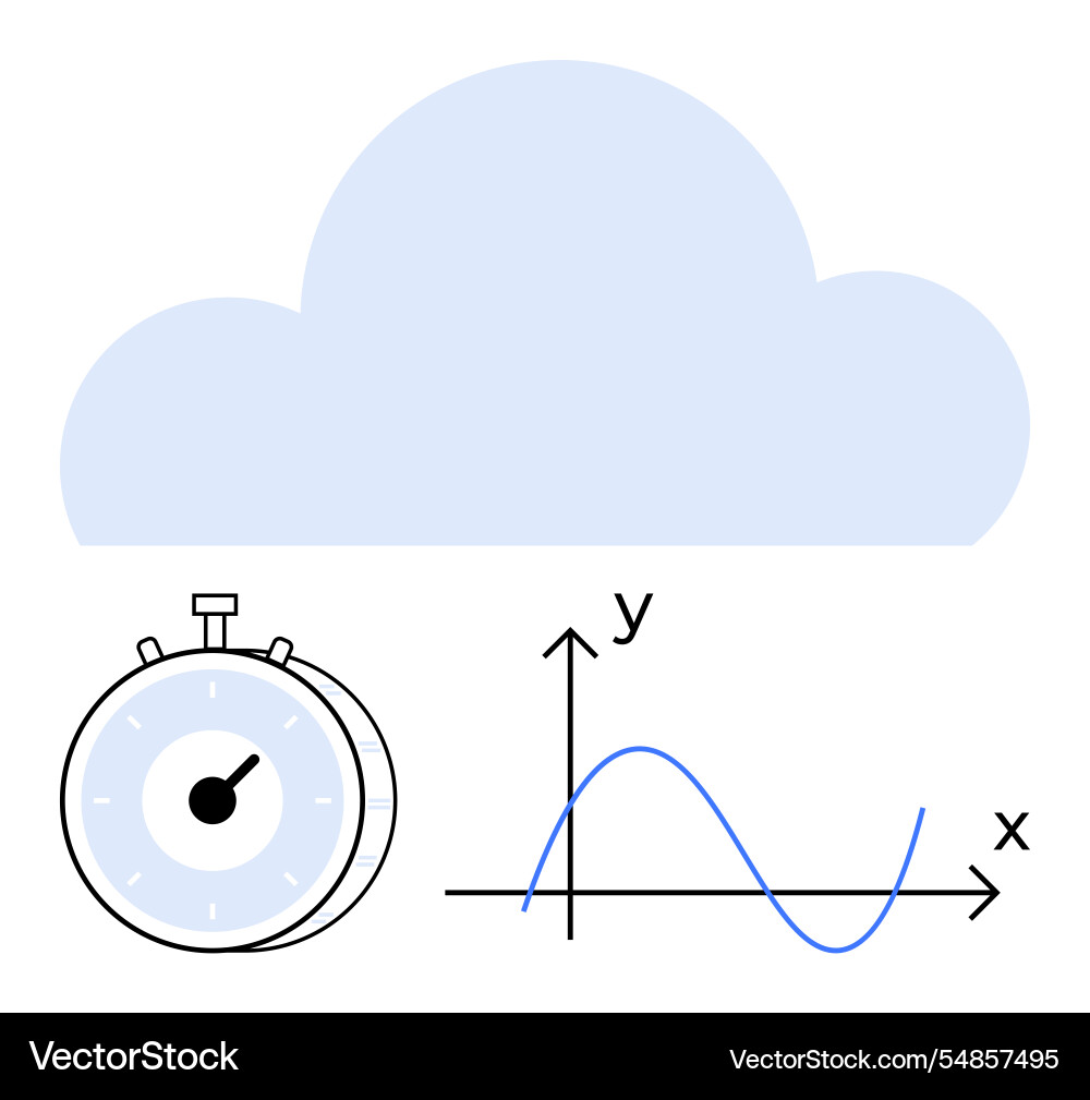 Cloud technology concept with data visualization Cloud technology concept with data visualization Vector Image