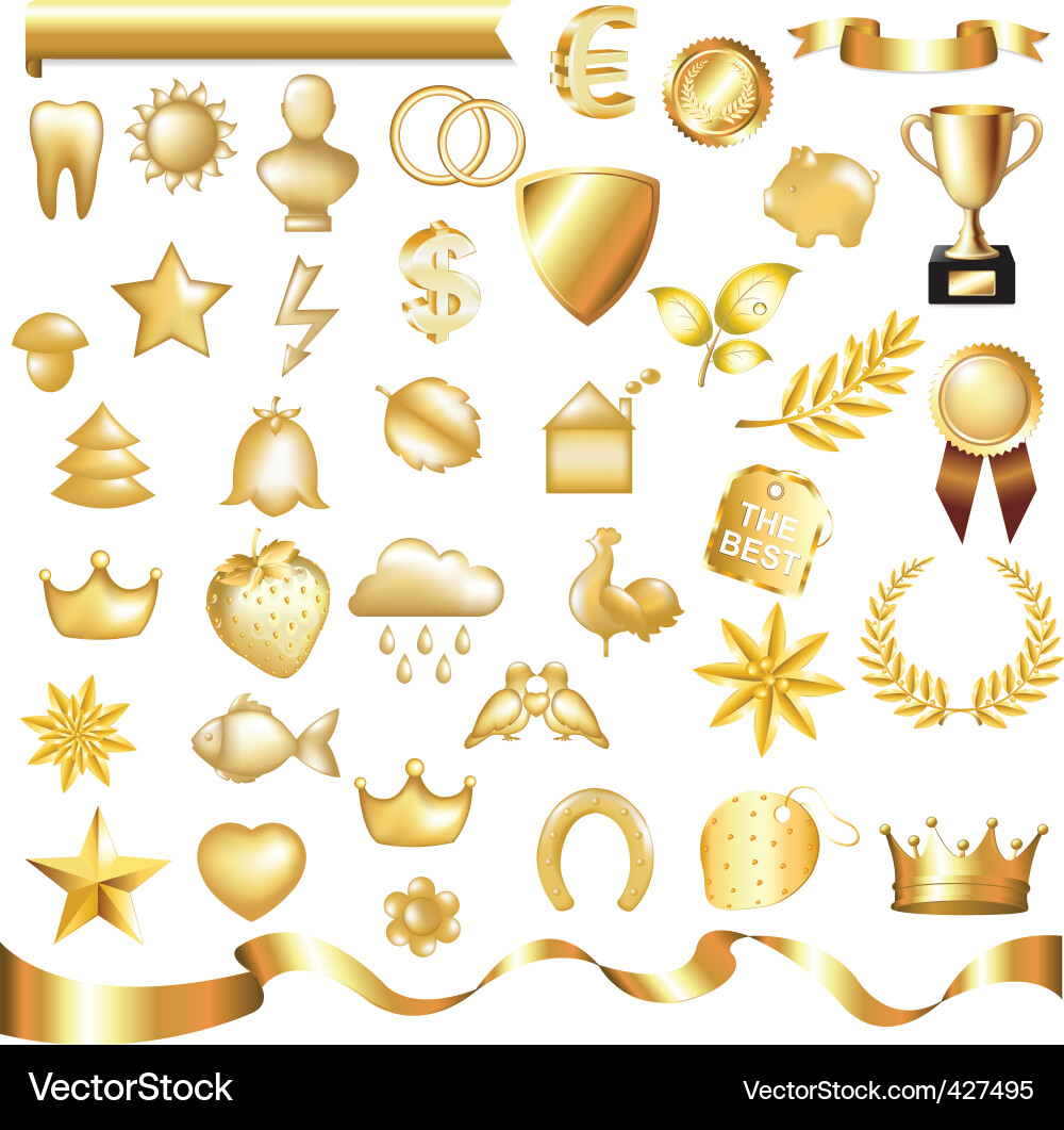 Gold Elemente Sammlung Vektorbild