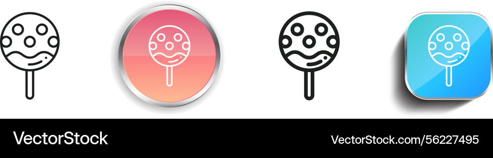 Lollipop icon thin linear regular and button vector image