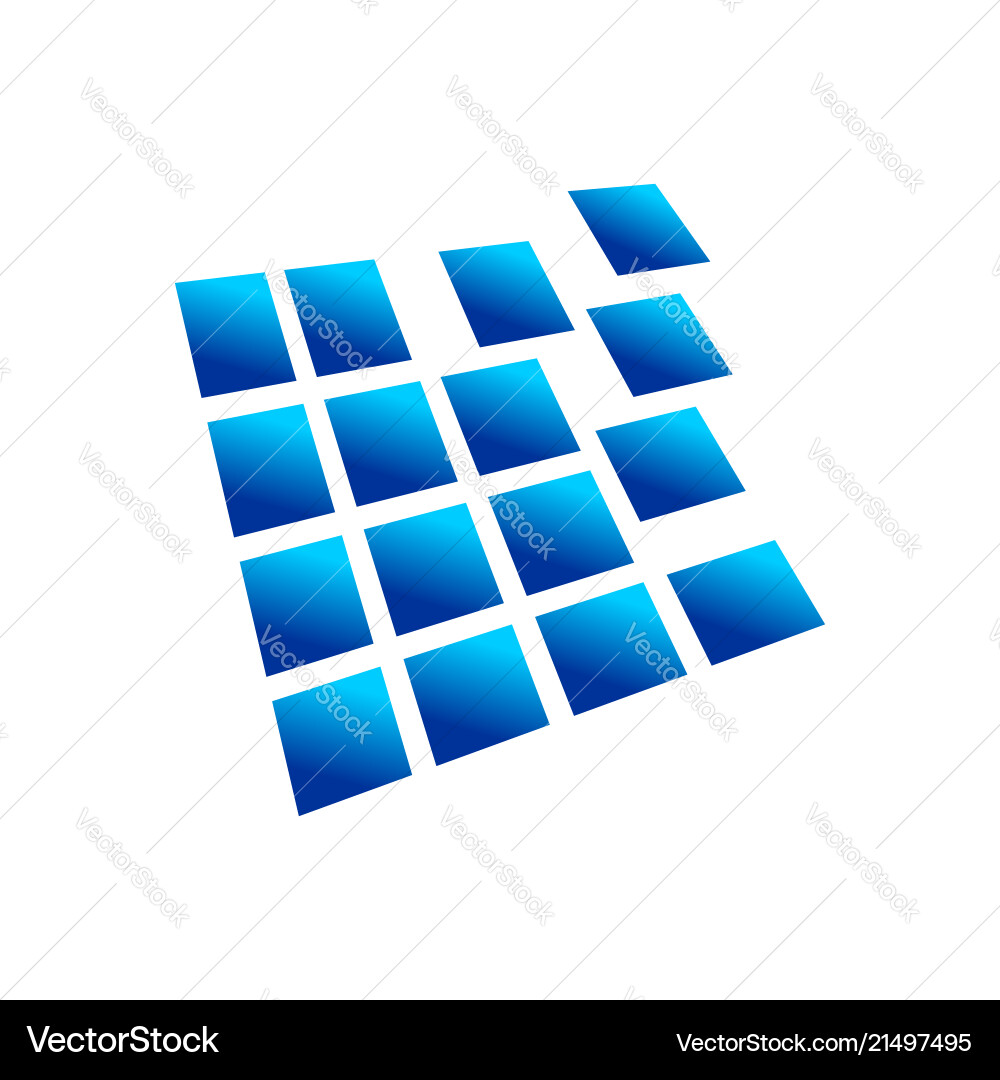 Modern 3D Block Structure vector image