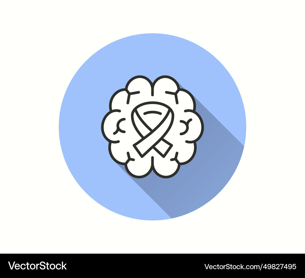 Multiple sclerosis icon with long shadow vector image