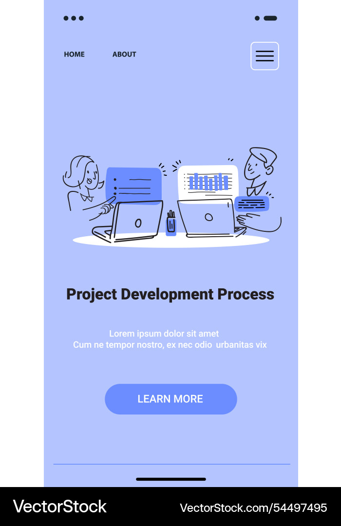 Project development process teamwork concept Vector Image