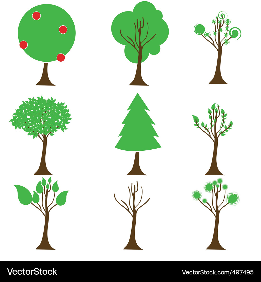 Tree icons Vector Image