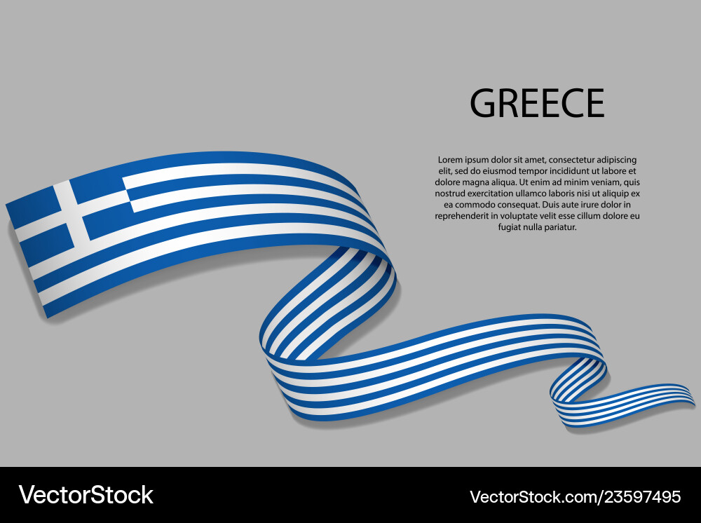 Waving ribbon or banner with flag vector image