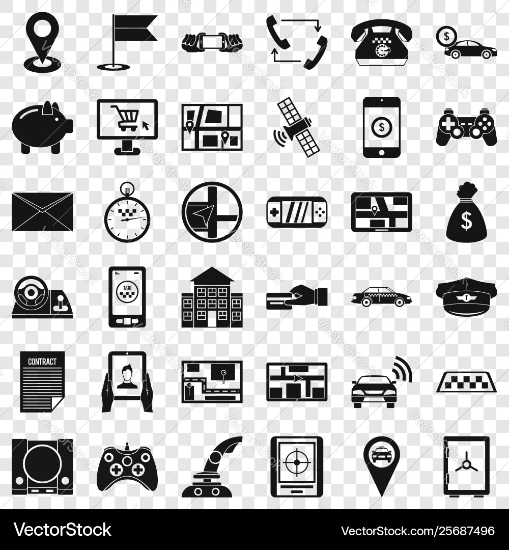 Address icons set simple style Address icons set simple style vector image