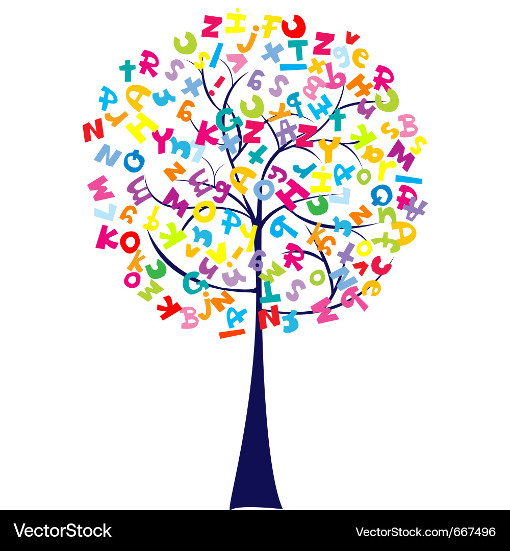 Alphabet Tree Silhouette vector image