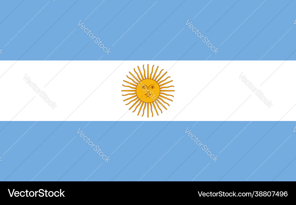 Argentina Flag with Sol de May vector image