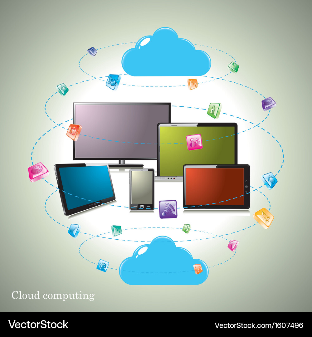 Cloud Technology Concepts Vector Image
