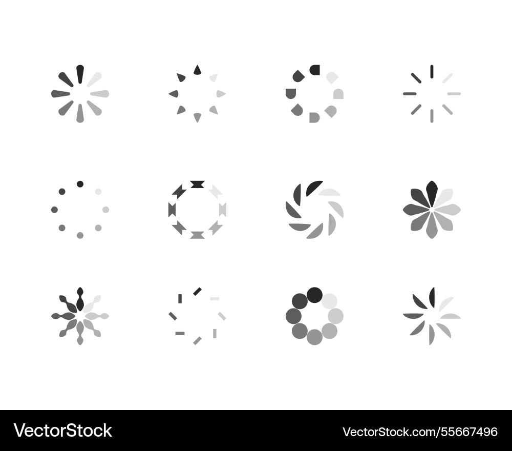 Collection loading bar status icon set of loaded Vector Image