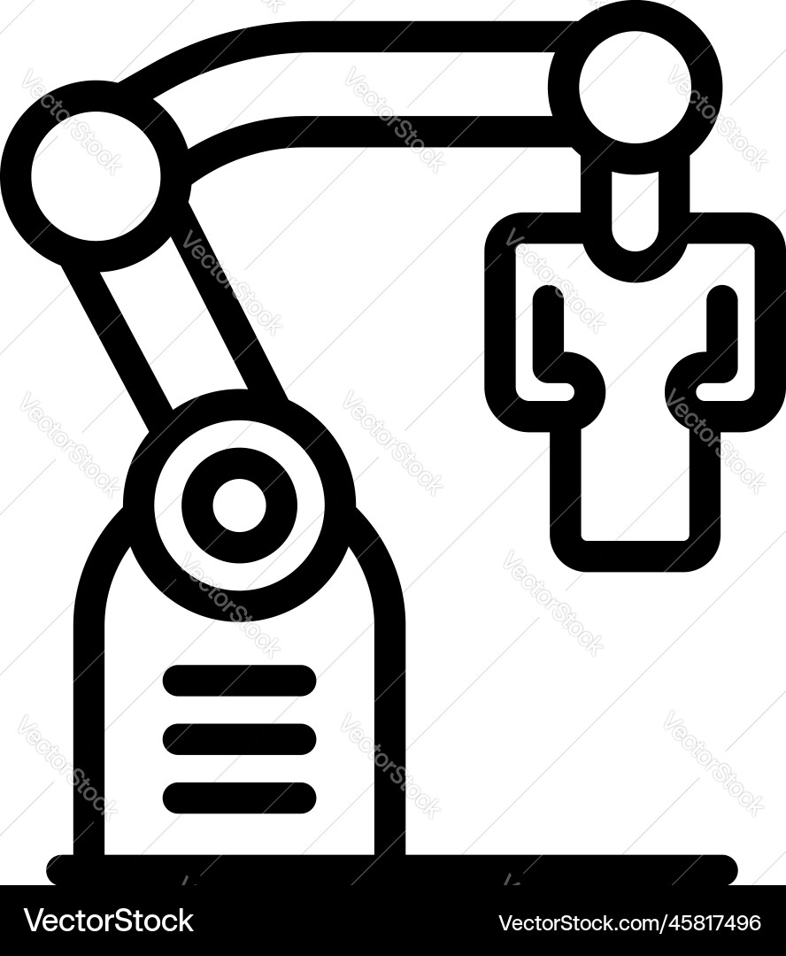 Robot engineer factory icon outline work Vector Image
