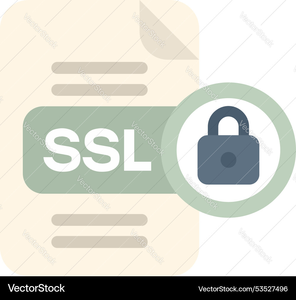 Sicheres ssl verschlüsseltes Dokument für die Websicherheit vektorbild