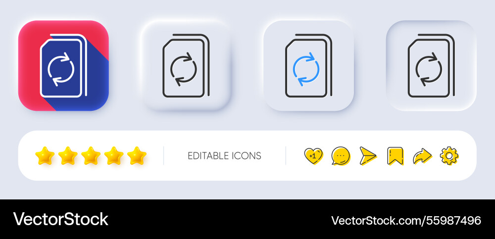 Update document line icon refresh file sign Update document line icon refresh file sign vector image
