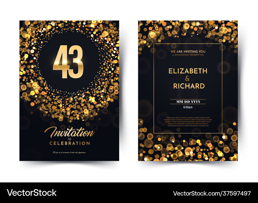 43 Jahre Geburtstag schwarz Papier Luxus 43 Jahre Geburtstag schwarz Papier Luxus vektorbild