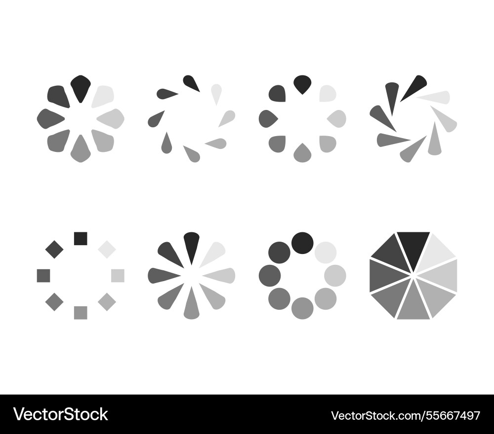 Collection loading bar status icon set of loaded Vector Image
