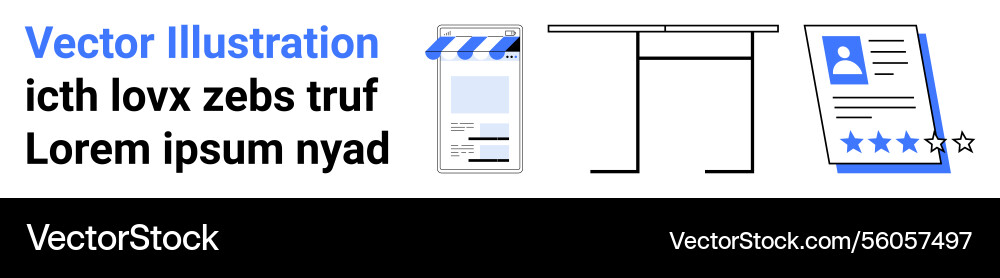 Digital storefront review document and textual Digital storefront review document and textual vector image