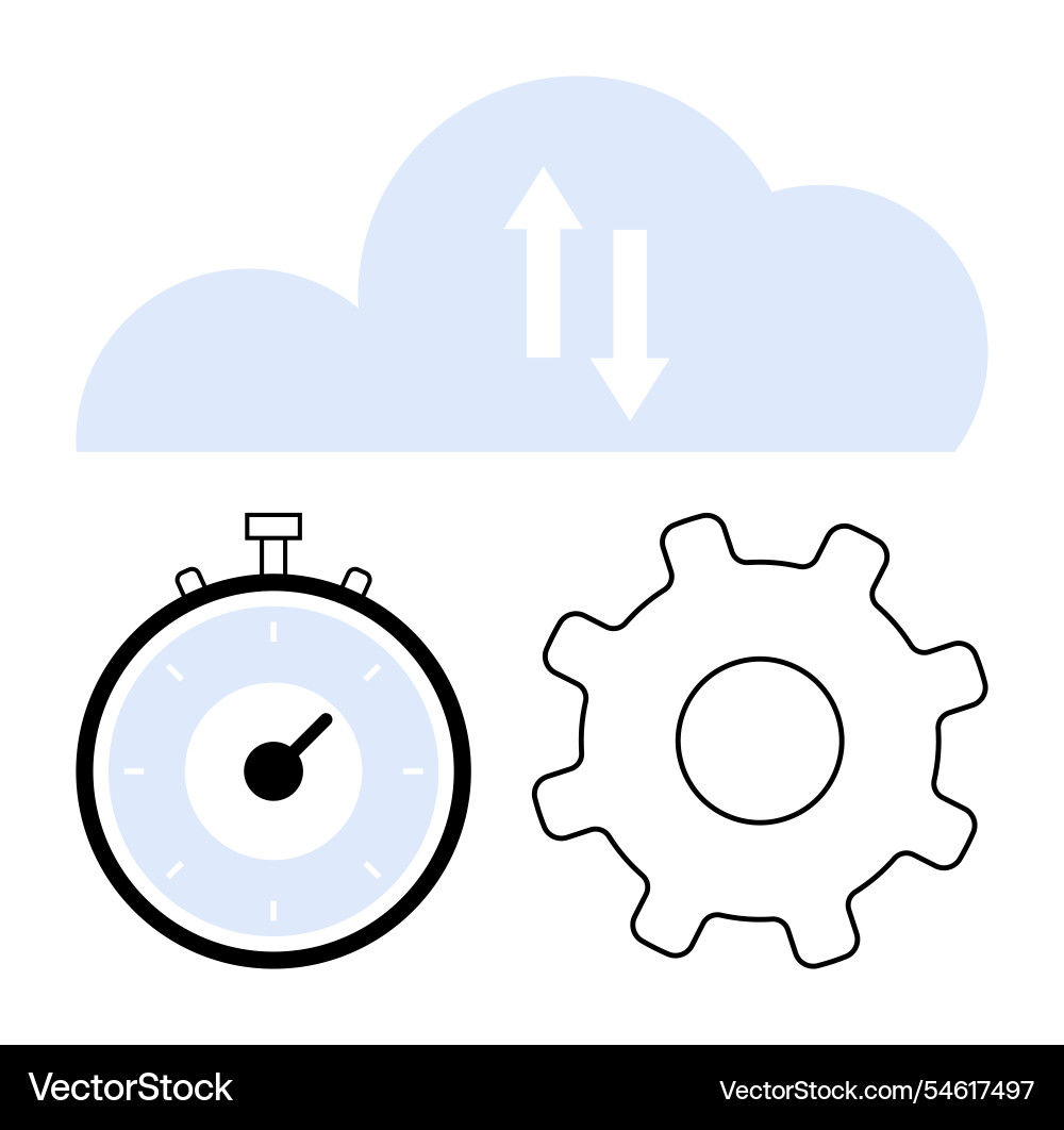Efficient cloud computing concept with stopwatch Efficient cloud computing concept with stopwatch vector image