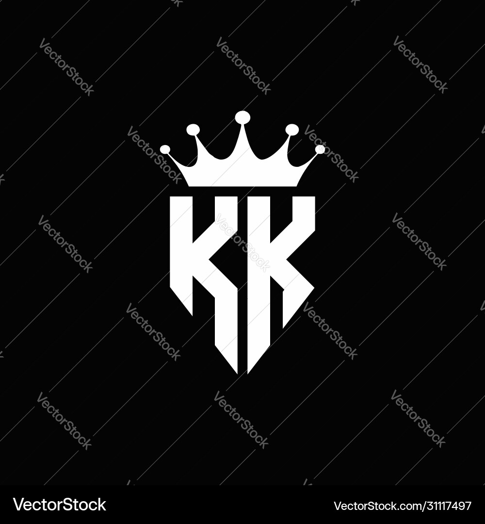 Kk Logo Monogramm Emblem Stil mit Krone Form Kk Logo Monogramm Emblem Stil mit Krone Form vektorbild