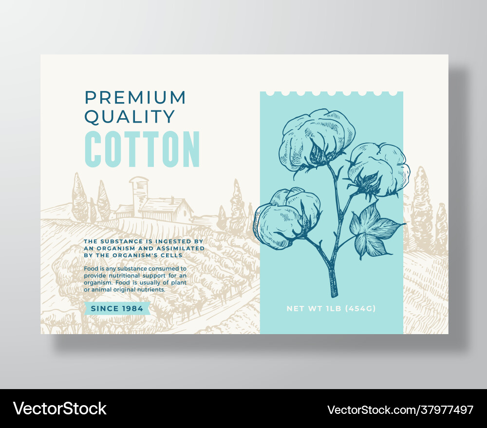 Local premium cotton label template abstract Local premium cotton label template abstract vector image