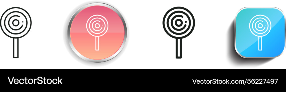 Lollipop icon thin linear regular and button Lollipop icon thin linear regular and button Vector Image