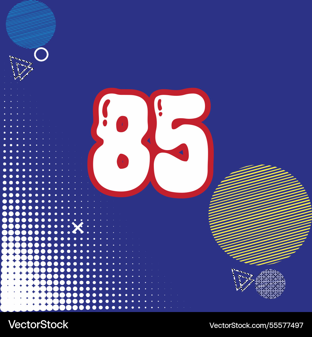 Number font design with decorative dots Vector Image