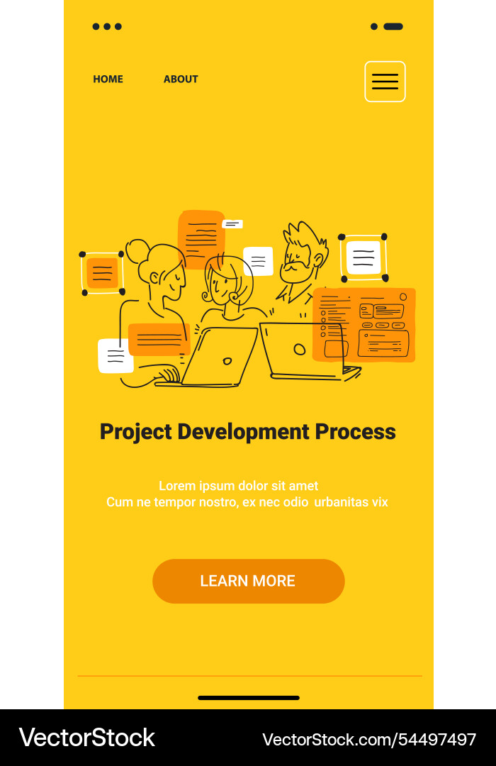 Project development process team collaboration Project development process team collaboration Vector Image