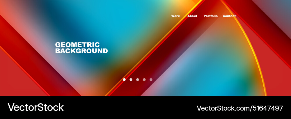 Round triangles and squares web site page template Round triangles and squares web site page template vector image
