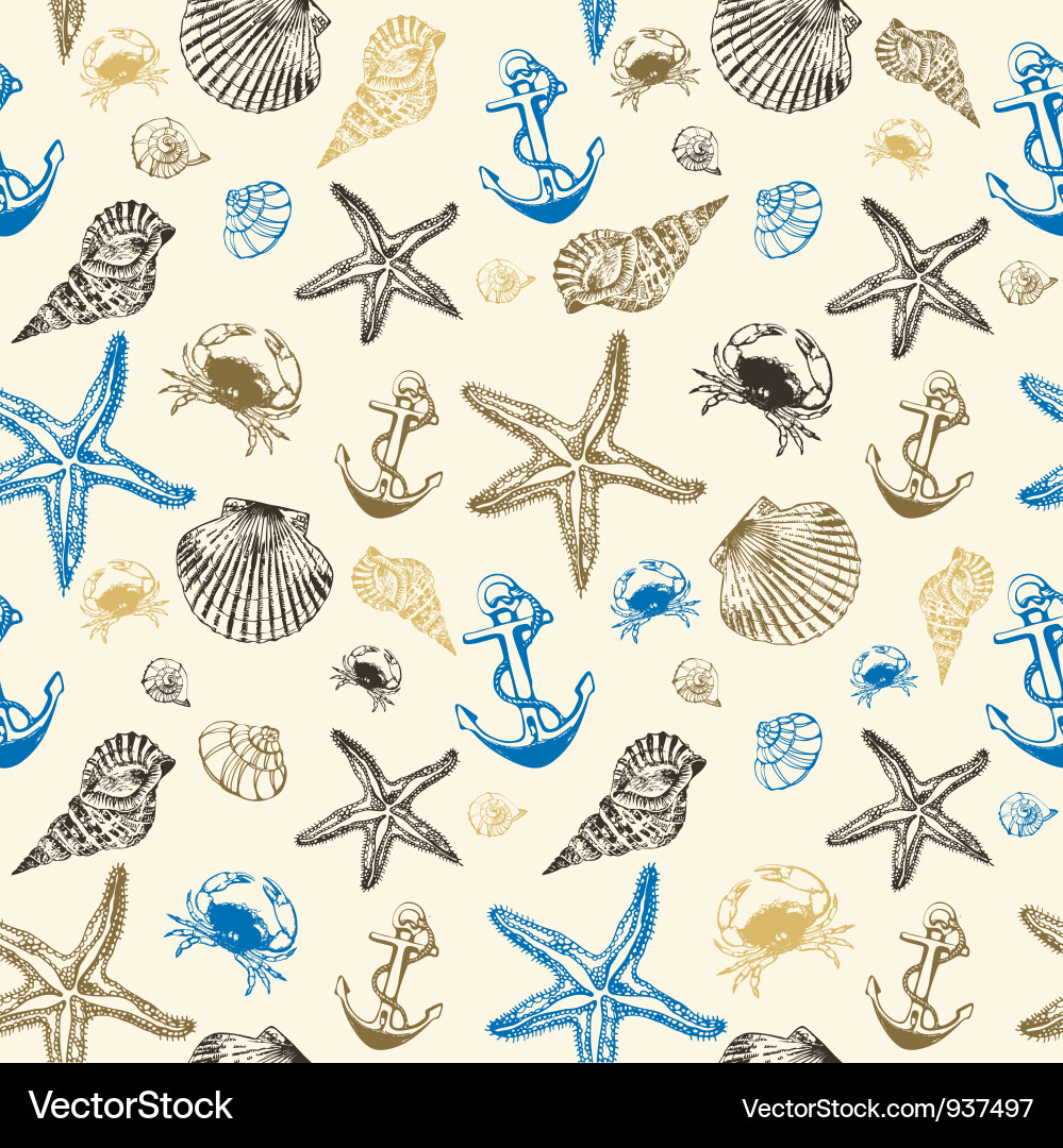 Seashell Pattern Background vector image